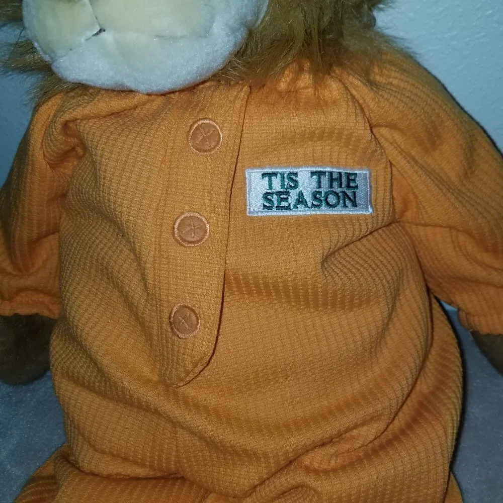 People Pals Softees Lion Plush Tis The Season Orange Outfit Christmas Holiday